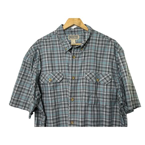 Duluth Gray Plaid Short Sleeve Button Up Shirt Men's 2XL - Picture 5 of 5
